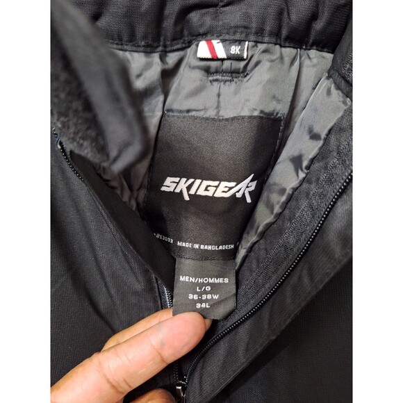 SkiGear Mens Insulated Cargo Ski  Pants Sz Large Black Weatherproof Outdoors - Picture 7 of 14
